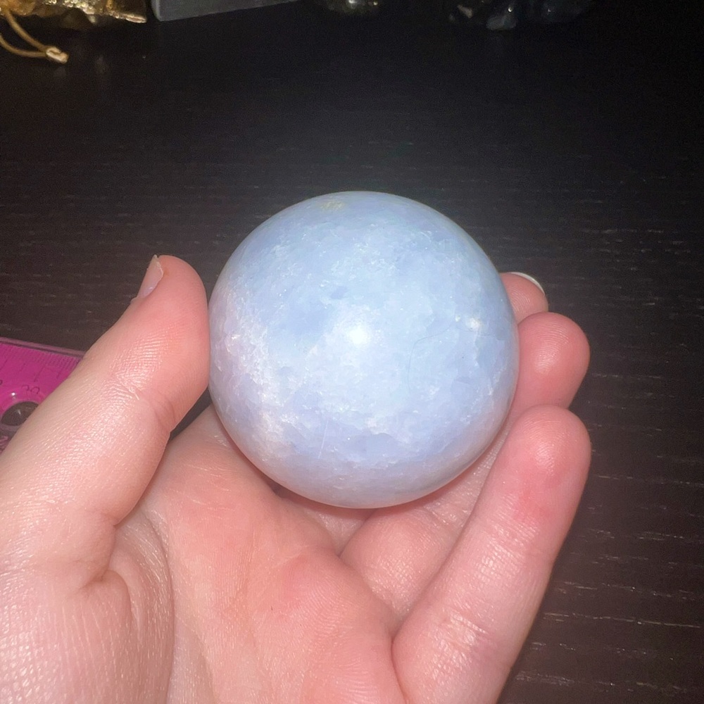 Medium Blue Calcite Sphere Crystal ๐ฎ - Picture 2 of 3